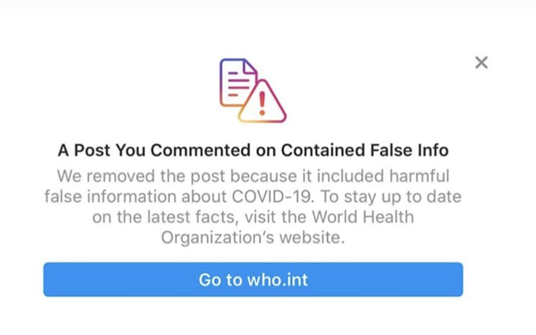 Instagram Covid-19 coronavirus warning