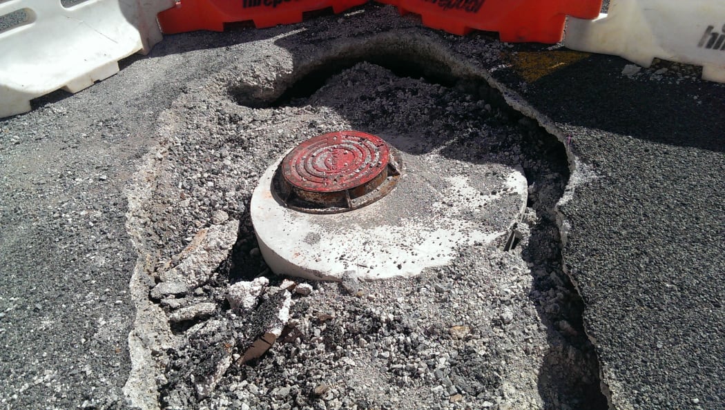 A sinkhole in the Marsden City development.
