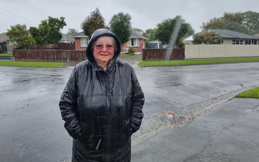 Tenby Place resident Heidi Oudemans says her street has always been prone to flooding but this is the worst that she has seen it in 30 years.
