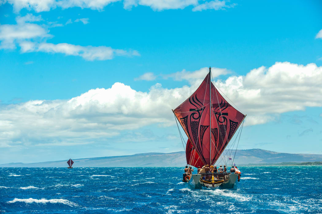 The Tahitian double-hulled canoe, Fa'afaite