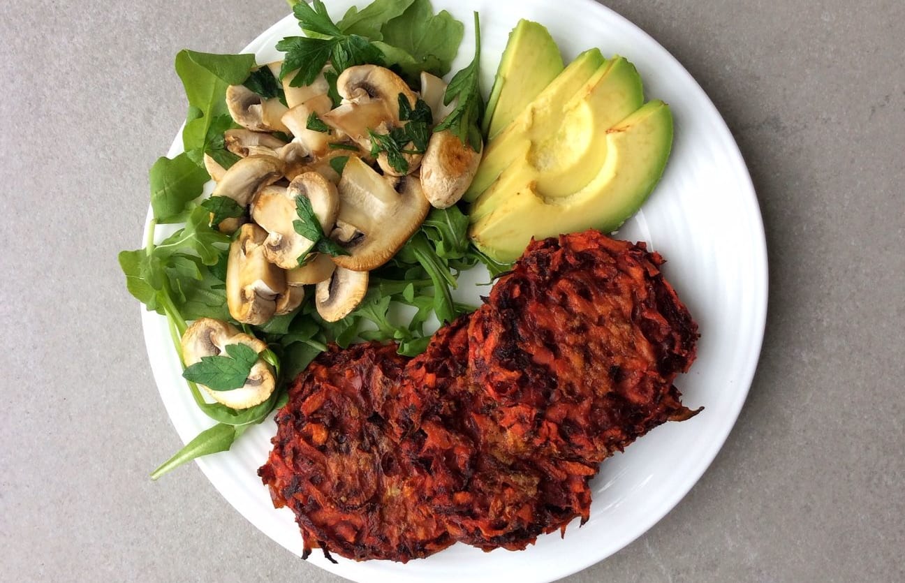 Beetroot and carrot fritters