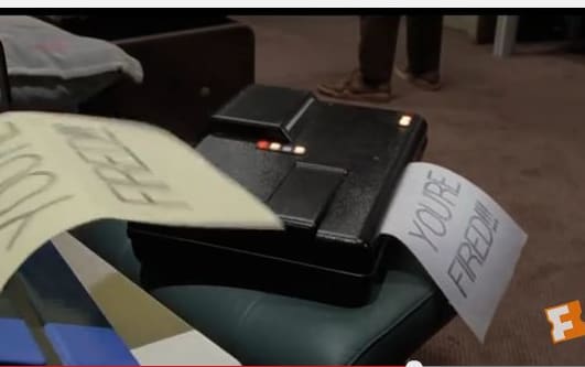 Future fax machine - Scene from Back to the Future
