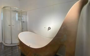 The giant stiletto bath in the home in Porirua.
