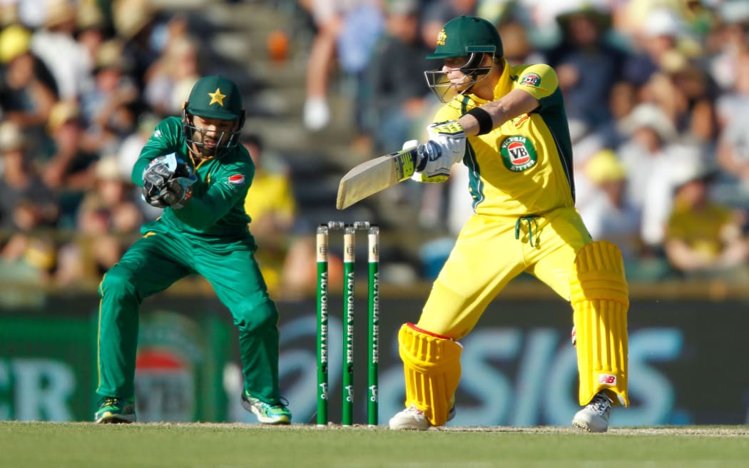 Australia captain Steve Smith cuts during the recent ODI series against Pakistan.