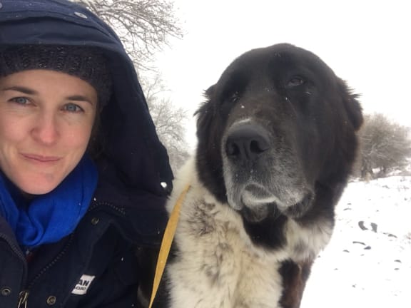 Chloe Phillips-Harris and her dog Bagera