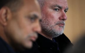 Kelvin Davis and Labour MP Willie Jackson speak to media.