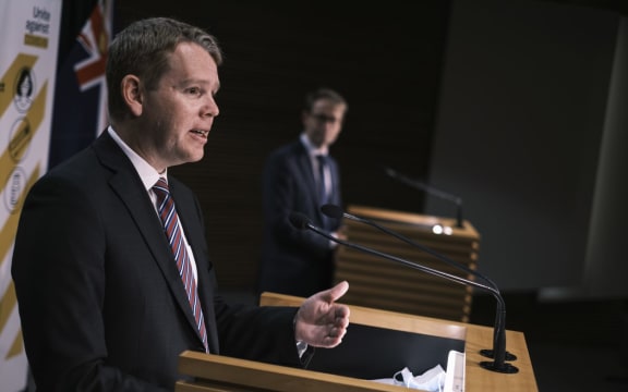Covid-19 Response Minister Chris Hipkins and Director-General of Health, Dr Ashley Bloomfield.