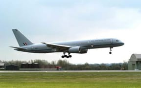 A New Zealand Defence Force 757 jet aeroplane.