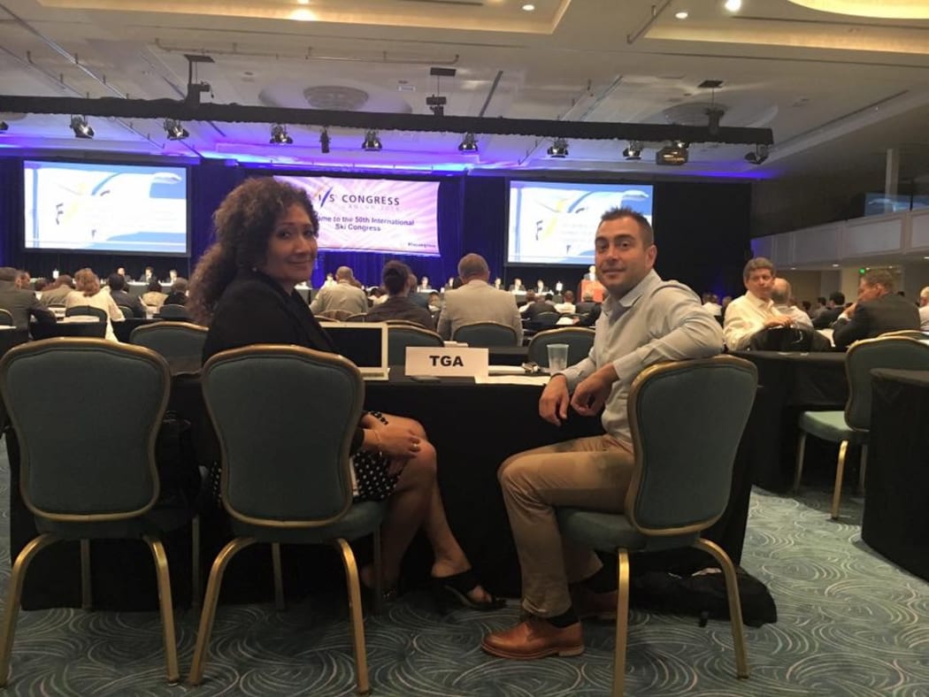 The Royal Tonga Ski Federation's Leafa Mataele Wawryk and Steve Grundmann.