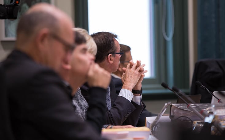 Councillors at Auckland Unitary Plan meeting. 10 August 2016.