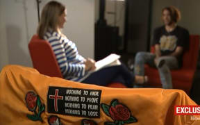 Joseph Parker being interviewed by Karen Rutherford for Newshub.