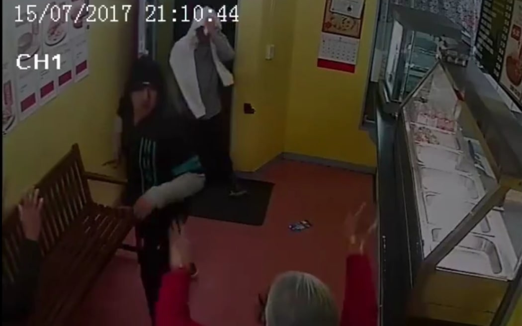 CCTV footage of a robbery at a shop on Sunnyside Road, Sunnyvale.