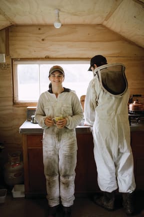 "When we moved to Bluff Station and they needed a hand with the bees, I was keen to give it a go," Tessa says. "Because I already knew Jono from Taranaki, we worked really well together from the get-go."