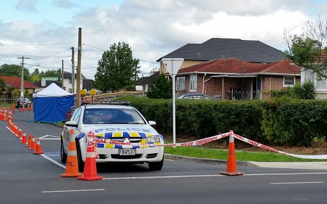 Police are investigating the scene of the incident on Fisher Crescent in Otara.