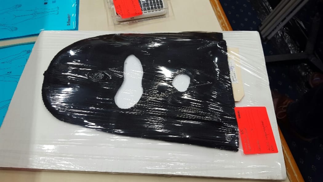 The balaclava the police say was worn in the shooting.