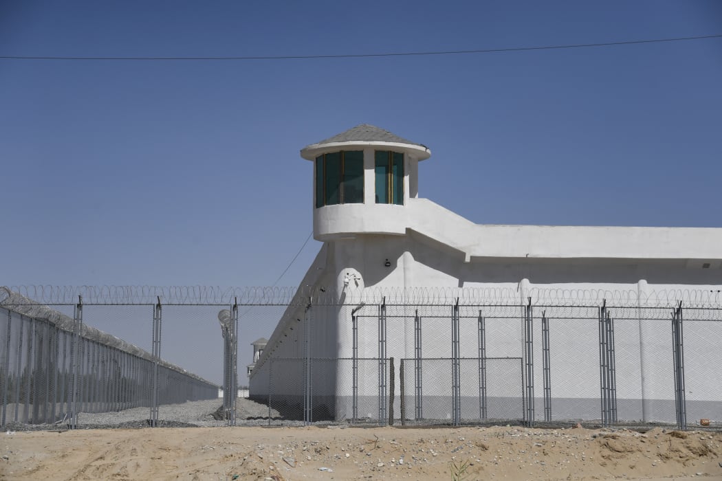 A watchtower on a high-security facility near what is believed to be a re-education camp where mostly Muslim ethnic minorities are detained, on the outskirts of Hotan, in China's northwestern Xinjiang region.