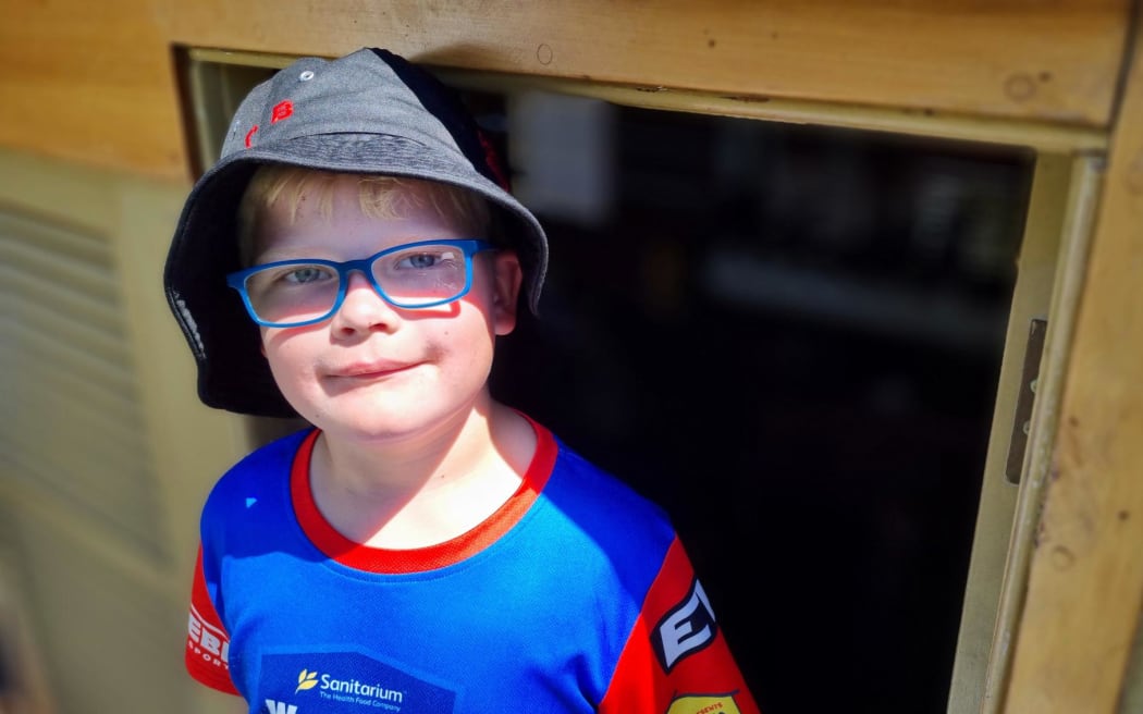 Huntley School pupil Dylan Britton, 8, reckons the Waimarie reminds him of his favourite form of transport - steam train.
