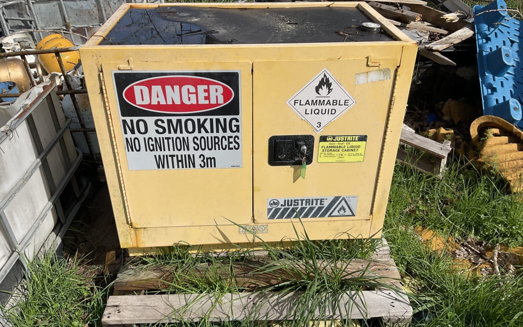 Despite being improperly stored on the property, the materials were unaffected by the recent flooding in Tasman.