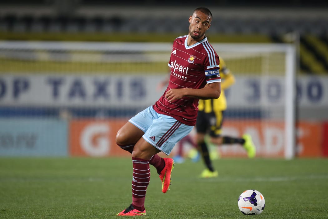 Winston Reid during the Wellington Phoenix vs West Ham United match at Eden Park in 2014.