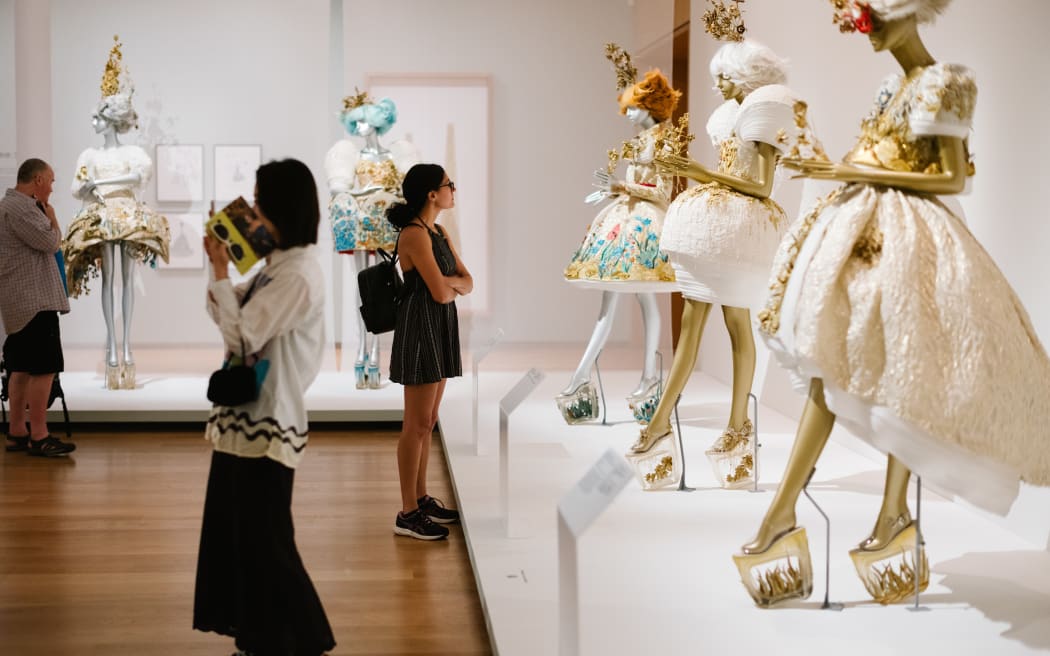China's most well-known haute couture designer has opened an exhibition, Guo Pei: Fashion, Art, Fantasy at Toi o Tāmaki Auckland Art Gallery showcasing more than 60 breathtaking and majestic gowns.