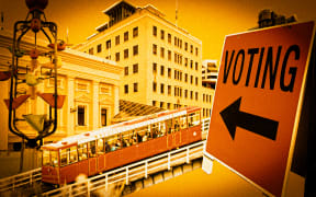 Wellington landmarks and voting sign