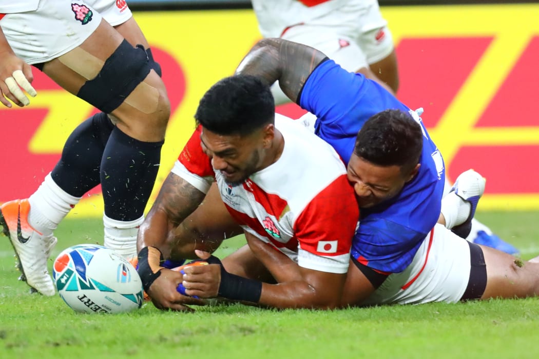 Timothy Lafaele scored the first try against his country of birth.