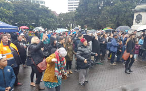 A rally protesting against the removal of a reference to Jesus in the parliamentary prayer.