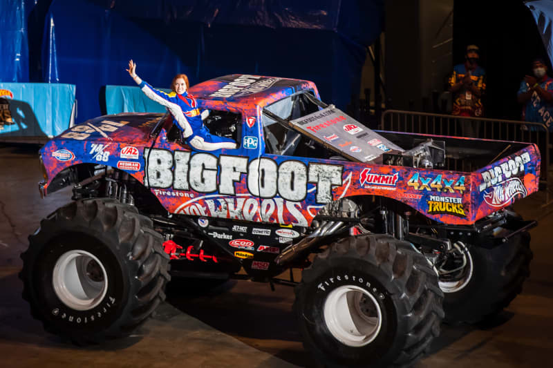 Rebecca Schnell is an emergency room nurse from St. Louis with a surprising side hustle: she drives the 5-tonne Monster Truck for Bigfoot.
