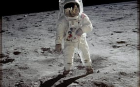 Buzz Aldrin on the moon