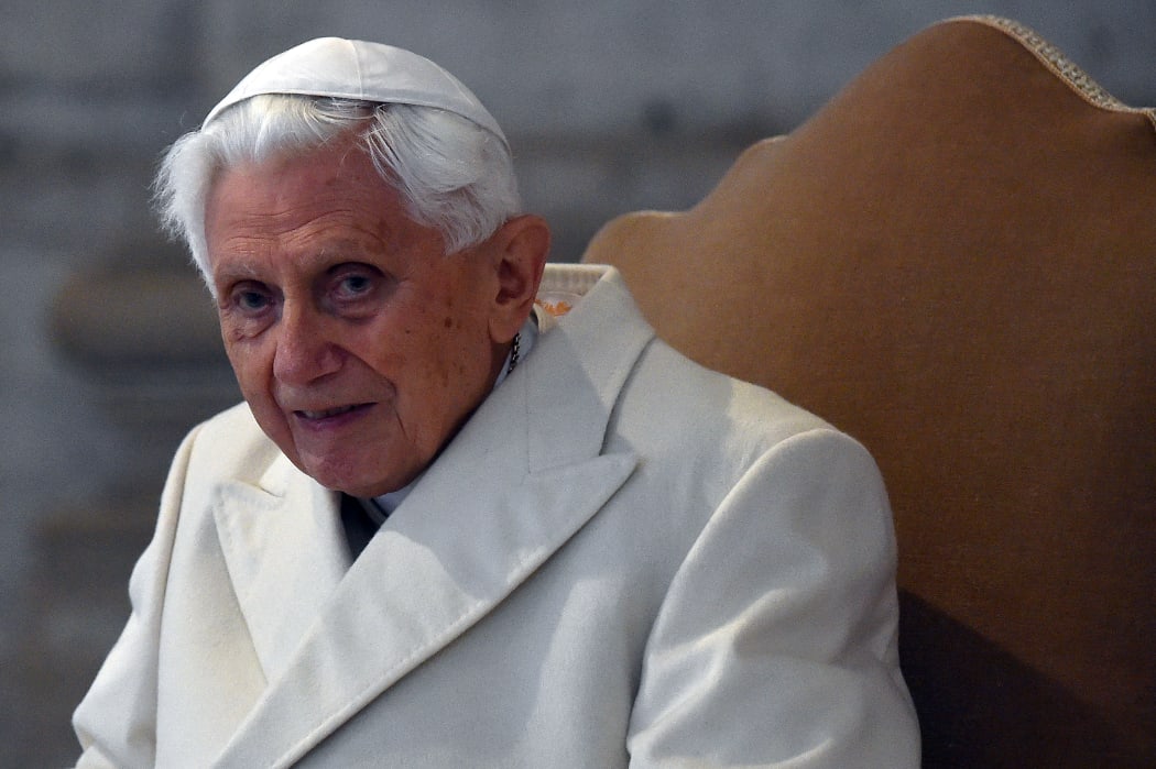 Pope Emeritus Benedict XVI is pictured at St Peter's basilica in The Vatican,