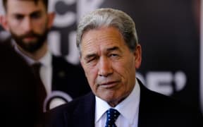 New Zealand First leader Winston Peters campaigning at Orewa Community Centre in Auckland on 25 September.
