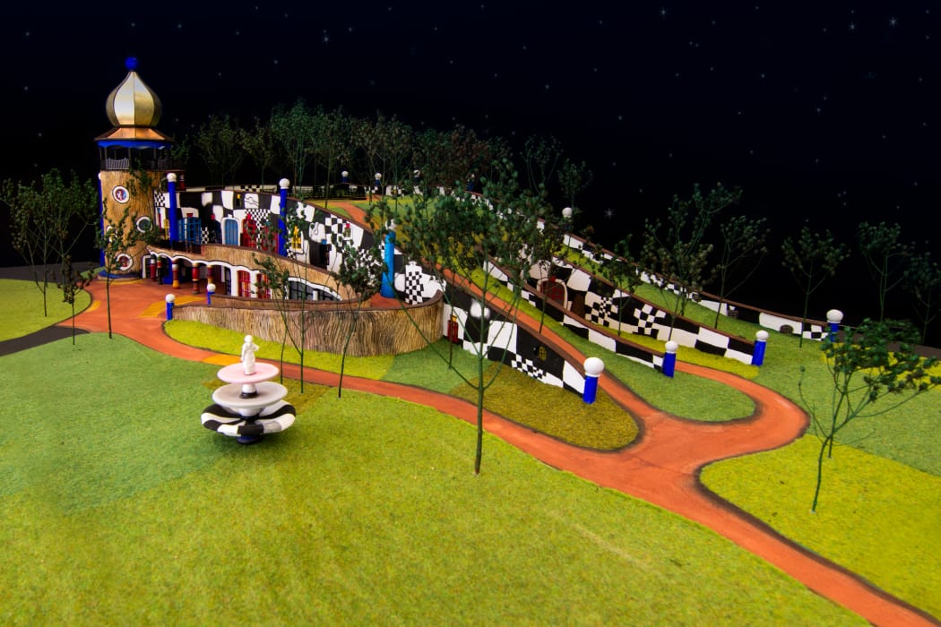 A model of the Hundertwasser Art Centre.