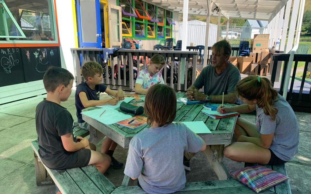 Tinui School temporarily runs out of the community hall and playgroup after Cyclone Gabrielle damaged the school building.