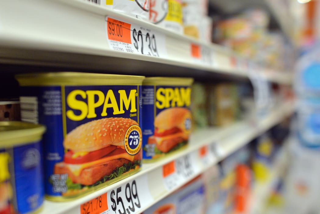 Cans of Spam meat.