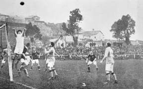 Soccer: New Zealand plays Australia, 1922