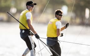 Peter Burling and Blair Tuke on Guanabara Bay, 2015.