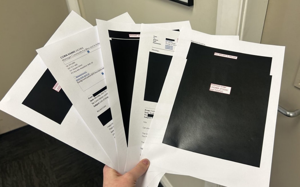 Responses to official information requests were largely redacted.