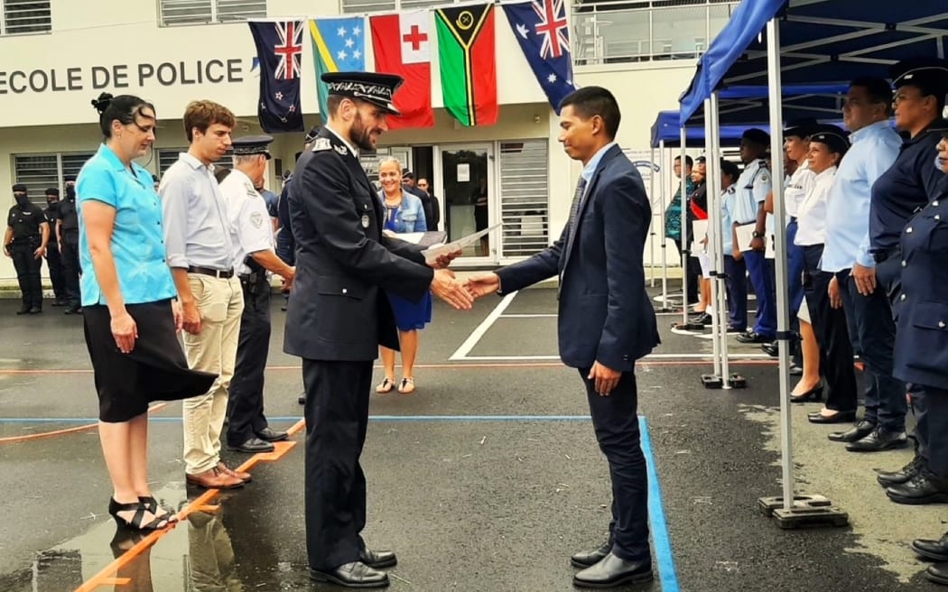 Certificates ceremony end cybercrime Pacific police staff training in New Caledonia