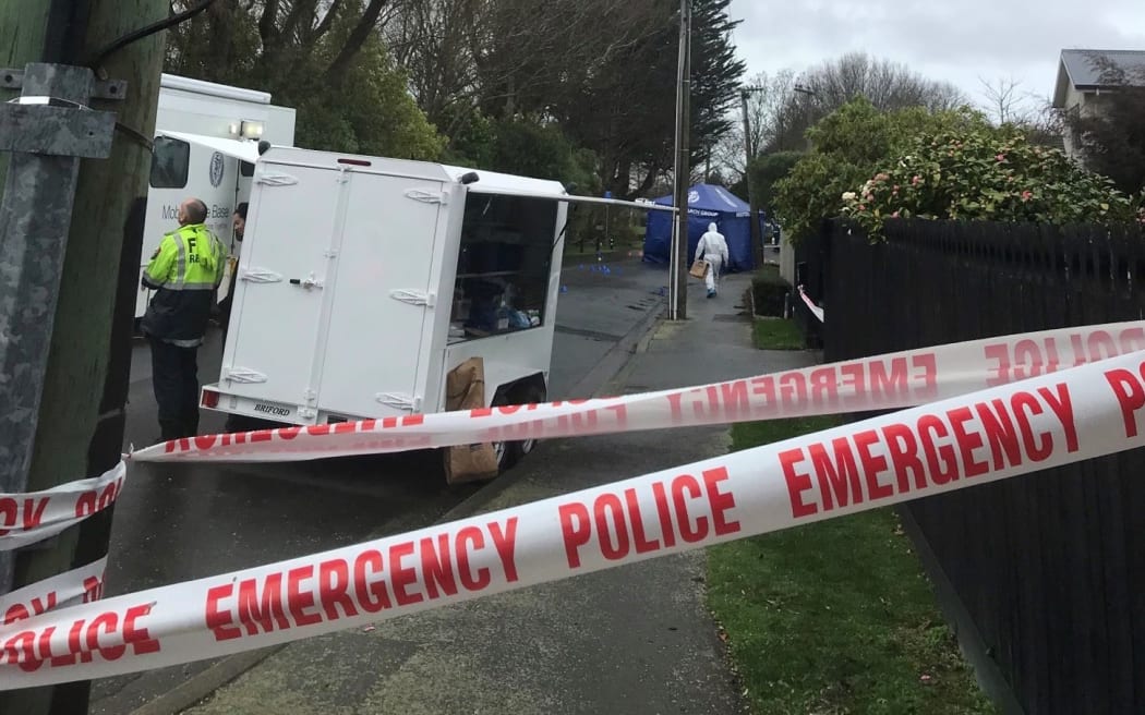 The scene of the fatal stabbing on Medbury Terrace, in the suburb of Fendalton