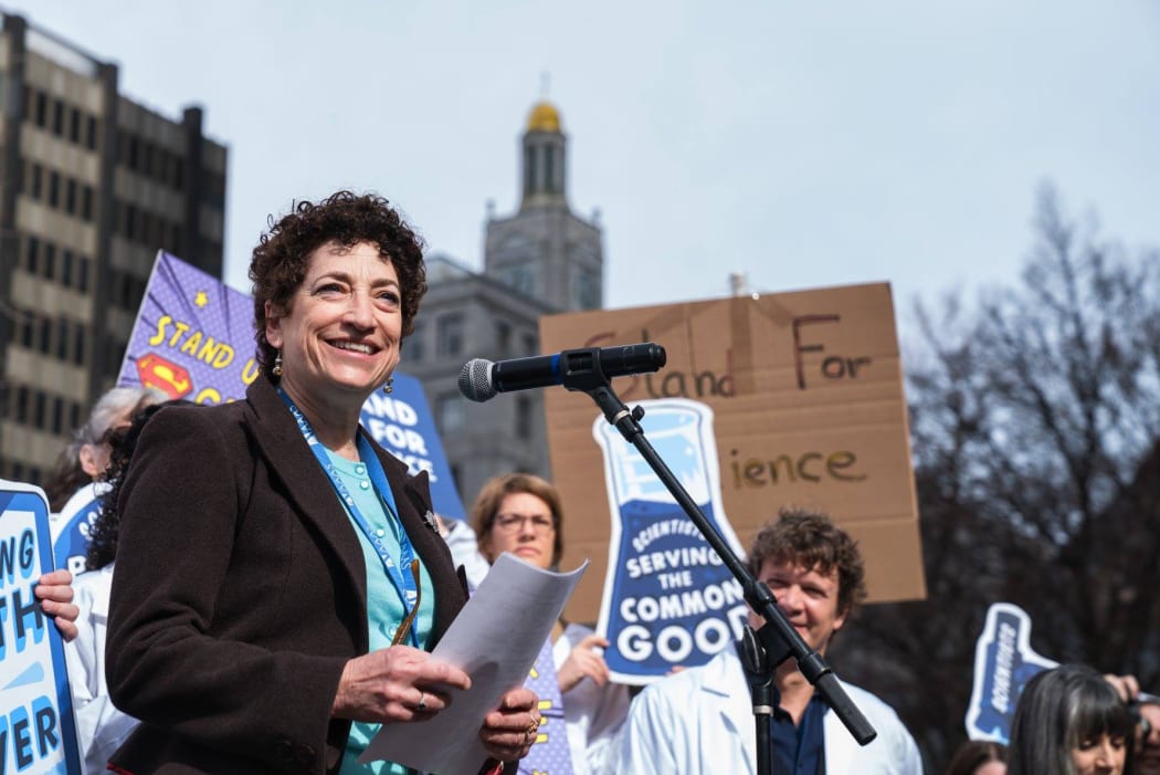 Naomi Oreskes in Copley Park in 2017