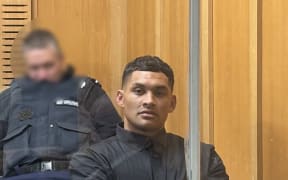 Tribesmen Aotearoa Sergeant at Arms Te Patukino Biddle pictured in the High Court at Hamilton at the start of his trial earlier this year.