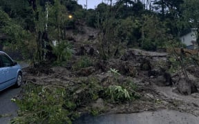 A major slip has cut off a community of about 50 homes in Arnott Heights, Greymouth.