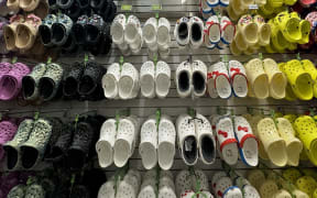 MILPITAS, CALIFORNIA - MAY 07: Crocs shoes are displayed in a Crocs store at the Great Mall Milpitas on May 07, 2024 in Milpitas, California. Colorado based footwear company Crocs reported better-than-expected first quarter earnings with record revenue of $939 million compared to analyst expectations of $881.71 million.   Justin Sullivan/Getty Images/AFP (Photo by JUSTIN SULLIVAN / GETTY IMAGES NORTH AMERICA / Getty Images via AFP)