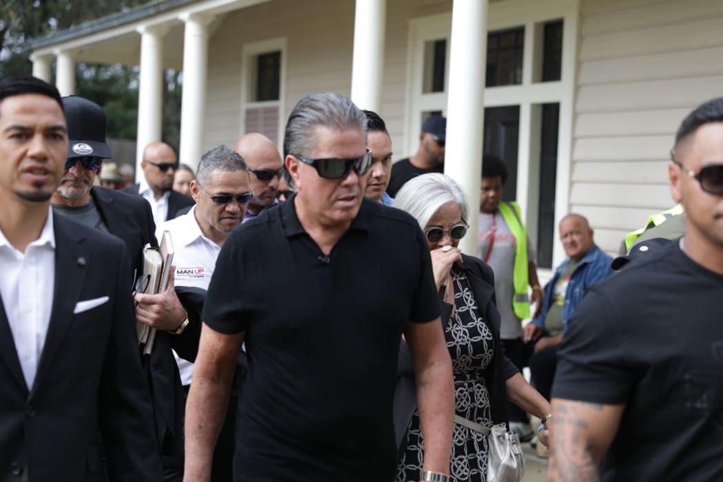 Destiny Church leader Brian Tamaki has arrived at Waitangi with hundreds of his followers.
