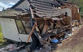 The accident left the house abandoned and badly damaged on a rural road in the Far North.