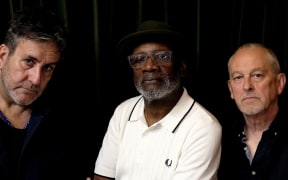 (Left to right) Terry Hall, Lynval Golding and Horace Panter - original members of English band The Specials