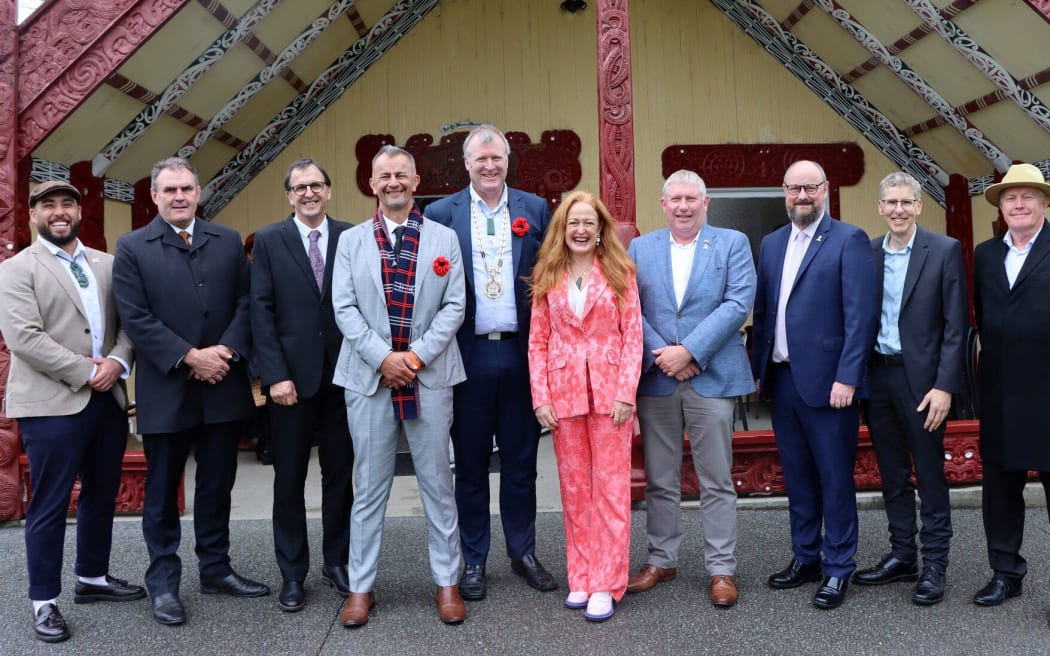 Tauranga councillors Hautapu Baker, Kevin Schuler, Rick Curach, Hēmi Rolleston, mayor Mahé Drysdale, deputy mayor Jen Scoular, Marten Rozeboom, Steve Morris, Glen Crowther and Rod Taylor.