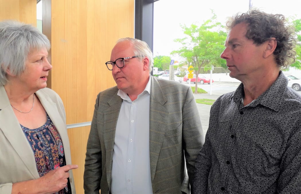 Masterton mayor Lyn Patterson, left, South Wairarapa mayor Alex Beijen, centre, and Carterton mayor Greg Lang
