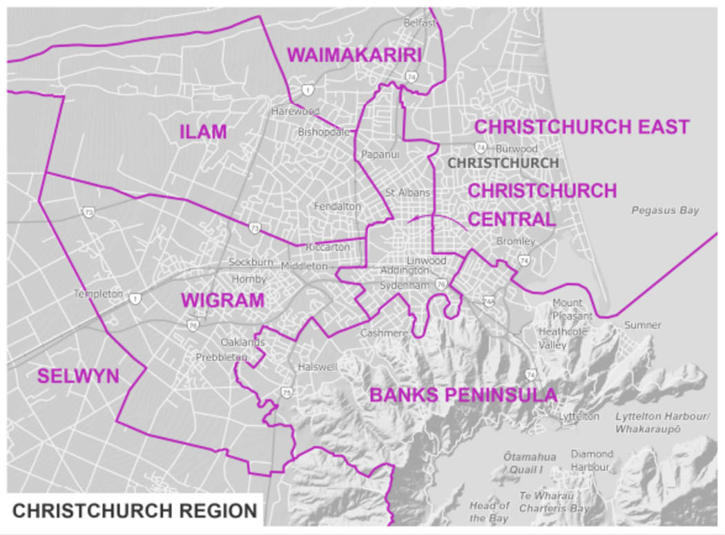 Christchurch boundaries.