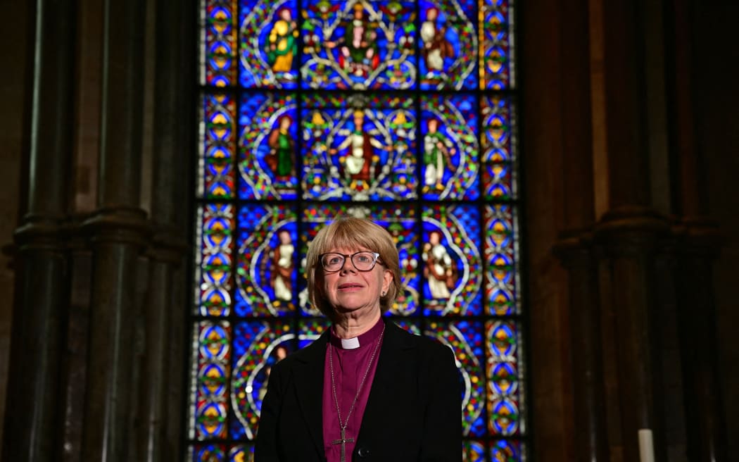 Britain's new Archbishop of Canterbury-designate, Sarah Mullally, poses for a photograph in The Corona Chapel at Canterbury Cathedral, south east England on 3 October, 2025, following the announcement of her posting.